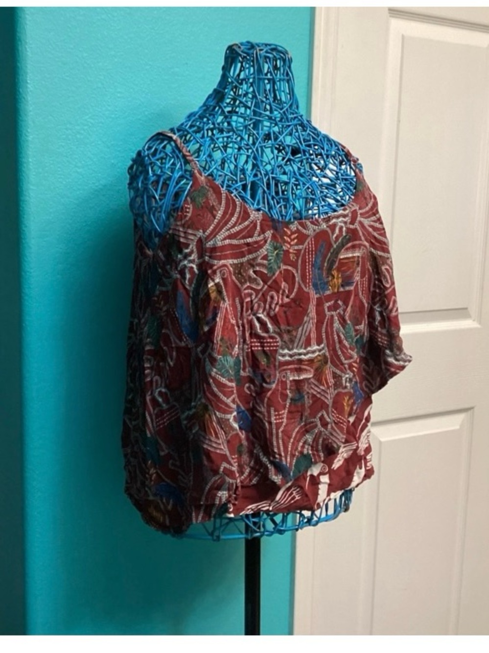 ANTHROPOLOGIE FARM RIO TOUCAN LAYERED TANK XL